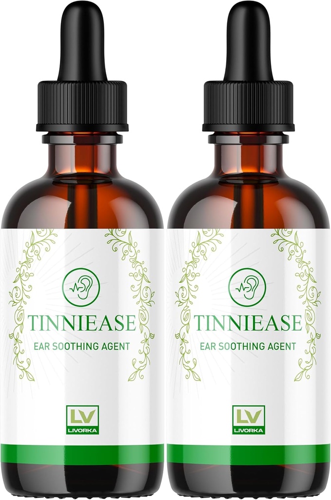 LIVORKA (2 Pack) Tinniease Drops, Tinniease Drops for Hearing Support, Tinni Ease Drops, Tinniease Ear Drops, 2 Botellas para 60 días