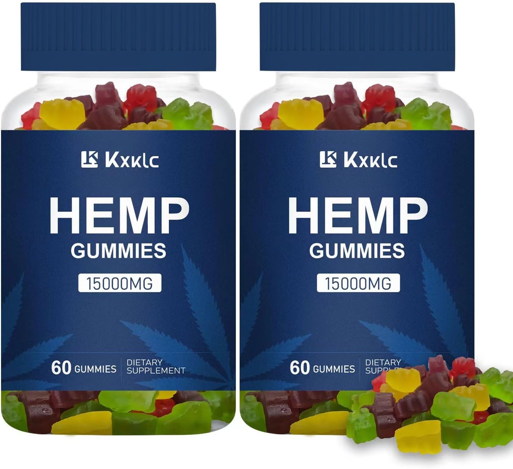 Ganchos de cáñamo Grande para la relajación " Clam, Hecho con Omega Orgánica 3 6 9, No GMO, Bajo cáñamo de azúcar Gummy.. (Pack 02(60 Conteo))
