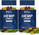 Ganchos de cáñamo Grande para la relajación " Clam, Hecho con Omega Orgánica 3 6 9, No GMO, Bajo cáñamo de azúcar Gummy.. (Pack 02(60 Conteo))