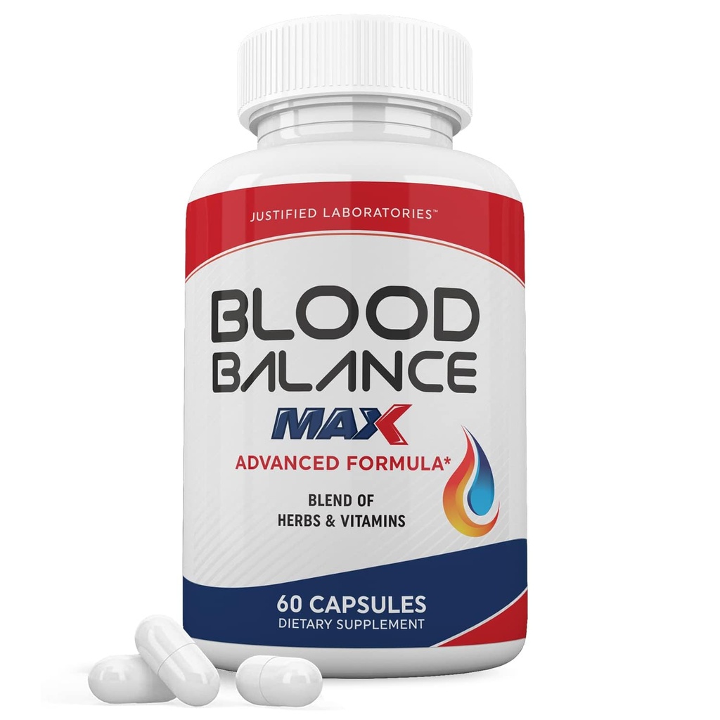 Laboratorios Justificados Balance de sangre Max 1295MG Fórmula suplemento píldoras 60 cápsulas