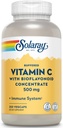 SOLARAY Vitamina Buffered C 500mg - con Bioflavonoids, Rosa HIPS y Acerola Cherry - Suplemento de Apoyo Inmunitario - Fácil de digerir, Vegan, Lab Verified, Garantía de 60 días - 250 Serviciones, 250 VegCaps