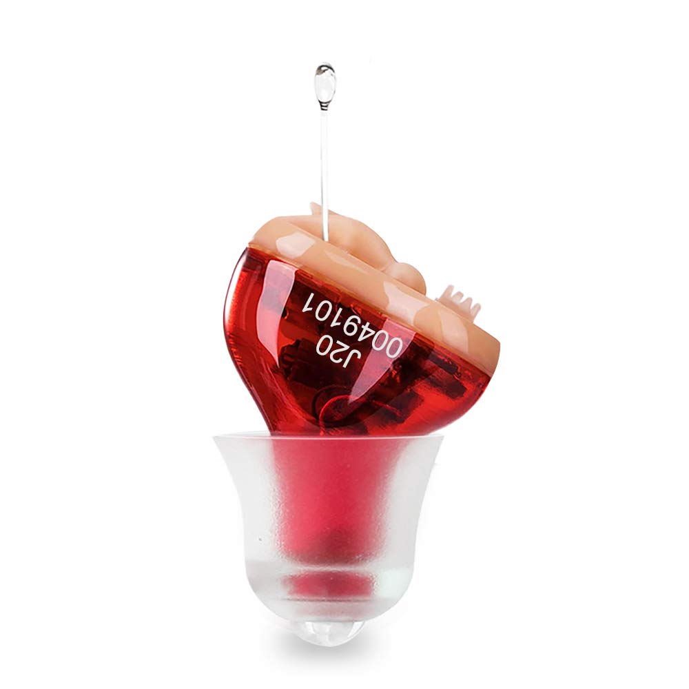 Hearing Aid for Seniors Adults Noise-Cancelling - Hearing Amplifier Invisible Sound Amplifier Digital Hearing Enhancement Devices Hearing Aid Cleaning Tools Included (Red)