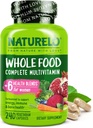 NATURELO Multivitamina Alimentaria Integral para Mujeres - con Vitaminas, Minerales, " Extractos Orgánicos - Suplemento de Energía y Salud del Corazón - No GMO - 240 cápsulas Veganas