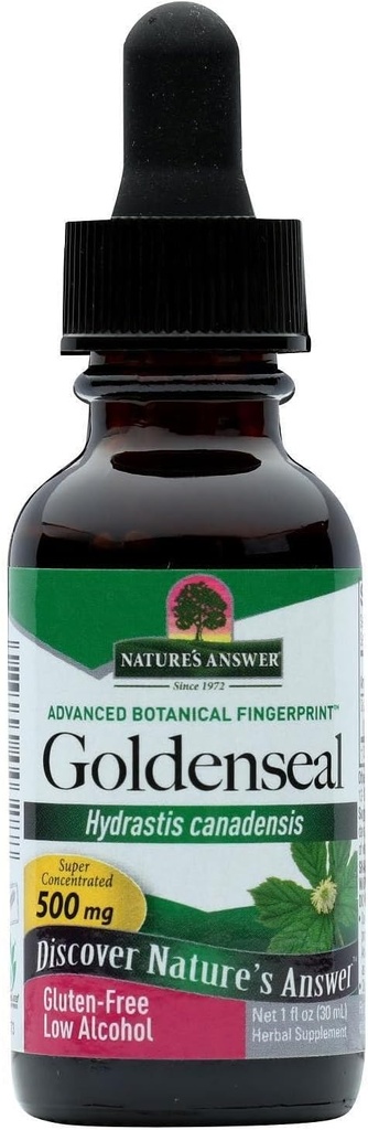 Nature's Answer Goldenseal Root with Organic Alcohol 1 Fluid Ounce | Promotes Overall Wellness | Immune Support | Gluten-Free | Single Count