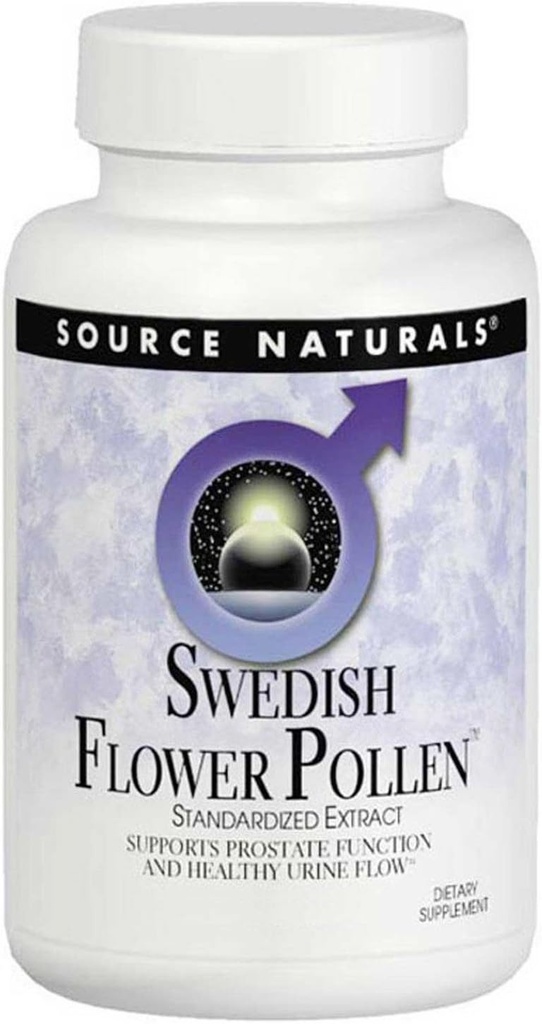 Fuente Naturals Swedish Flower Pollen Extract Suplemento, apoya la función de la próstata y el flujo de orina saludable - 45 Tablets