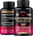 Benfotiamine 300 mg - Nerve Support, Energy & Metabolism Support - Benfotiamine Supplement Fat-Soluble Vitamin B1 - Highly Bioavailable & Absorbable - with Thiamin, Vitamin B12 & B6 - 90 Capsules
