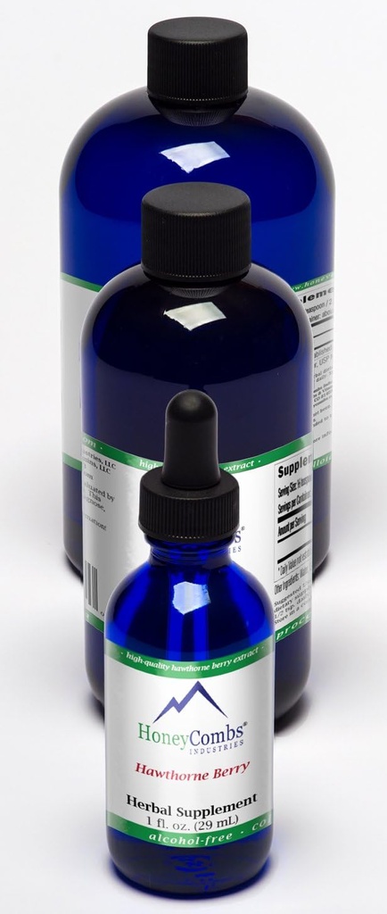 HoneyCombs 8oz. Hawthorne Berry – Supports The Circulatory System, Heart and More – Liquid Extract
