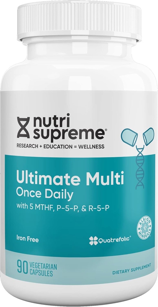 Nutri Supreme Ultimate Multivitamin para Hombres y Mujeres, con más de 20 vitaminas y minerales, suplemento nutricional diario para el soporte de inmunes, Kosher, Vegetariano 90 Day Supply