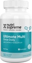 Nutri Supreme Ultimate Multivitamin para Hombres y Mujeres, con más de 20 vitaminas y minerales, suplemento nutricional diario para el soporte de inmunes, Kosher, Vegetariano 90 Day Supply