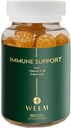 WEEM Immune Support Gummies - Vitamina C - Zinc - Echinacea - Apoyo al sistema de salud - Alternativa a las pastillas, sin gluten, Suplemento natural para niños y adultos - 1 Pack