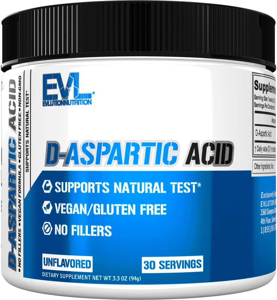 D Aspartic Acid Testosterone Booster para Hombre - 3120mg DAA D-Aspartic Acid Pre Workout Powder Muscle Builder para Hombres 3.12g - Suplemento de Salud de los Hombres para la potencia de conducción mejorada y el Vigor - Desflavorado