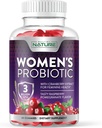 Construido por Probióticos Naturales para Mujeres Gummies 3 Billones CFU, 6 Strains Probióticos con Suplemento de Arándano, Digestivo, Inmune, Vaginal &amp; Urinary Health, Shelf Stable, 60 Gummy