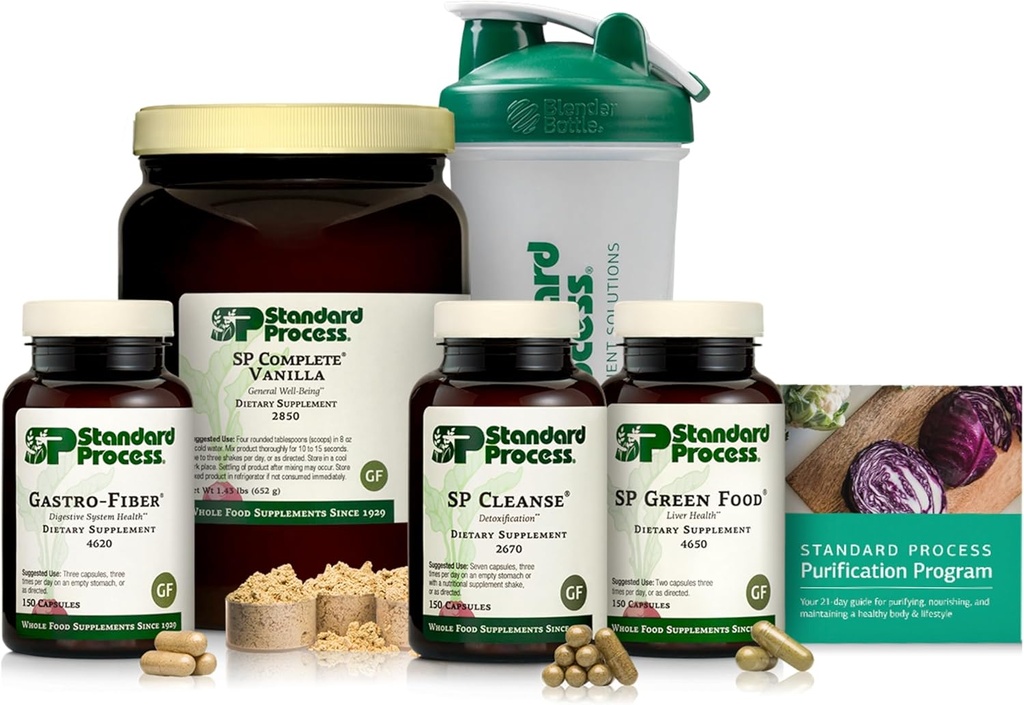 Kit de Purificación de Procesos Estándar con SP Completa - Detox &amp; Liver Support - Kit completo de fibra de base alimentaria para mantener un cuerpo sano - Programa de 21 días - Vainilla