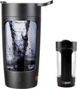 SQUATZ 22 Oz Electric Shaker Bottle - Rechargeable Automatic Protein Shake Blender Flask, Leak-proof & Easy to Clean, Smooth Drink in 15 Seconds, Ideal for Gym Shakes, Coffee, Milkshakes (Black)
