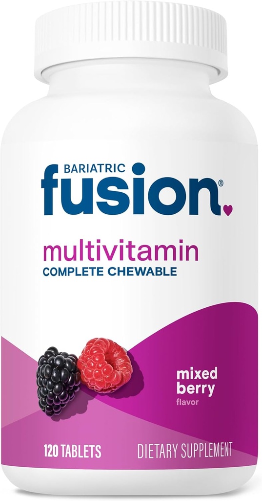 Fusión Bariatrica Mezclada de Berry Multivitamina Quilátrica Completo para pacientes de cirugía bariátrica incluyendo Bypass gástrica y Gastrectomía de mangas, 120 Tabletas