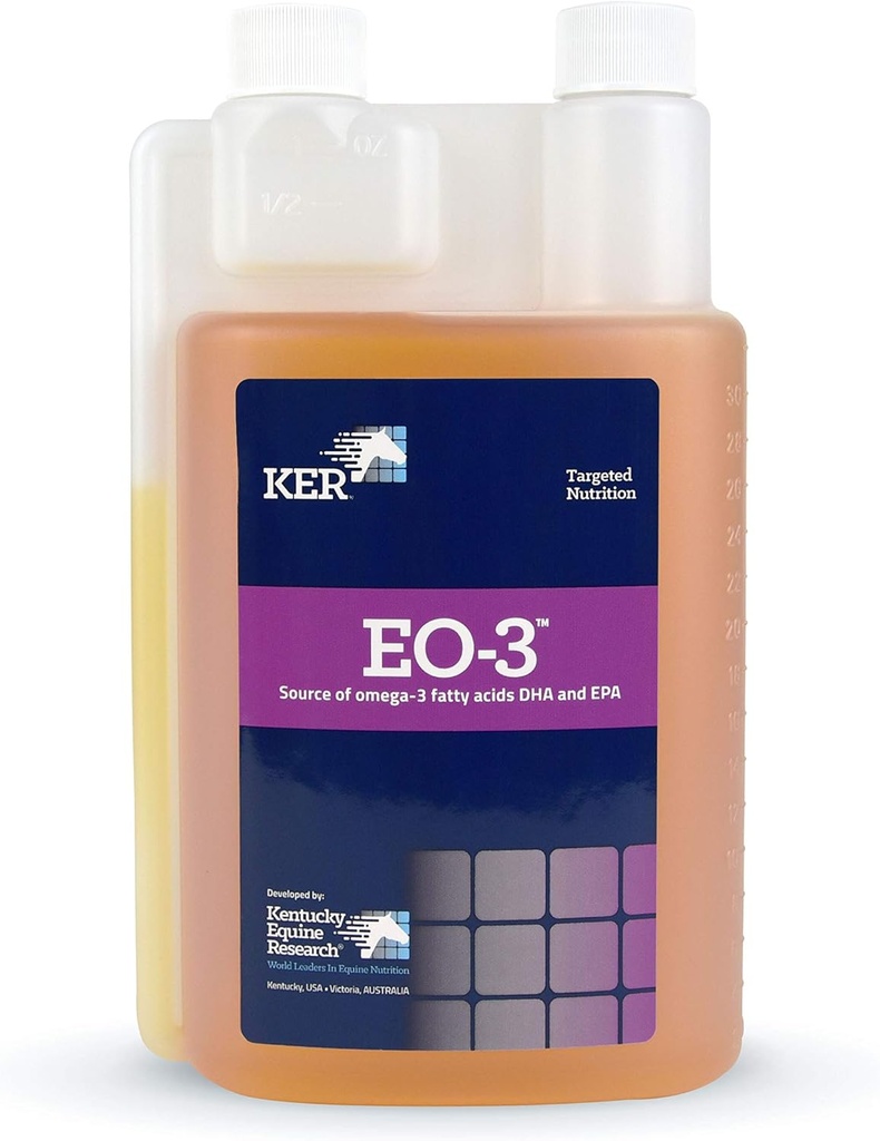 Kentucky Equine Research EO-3: DHA y EPA Omega-3 Fatty Acid Supplement, 32 oz (32 Servings)