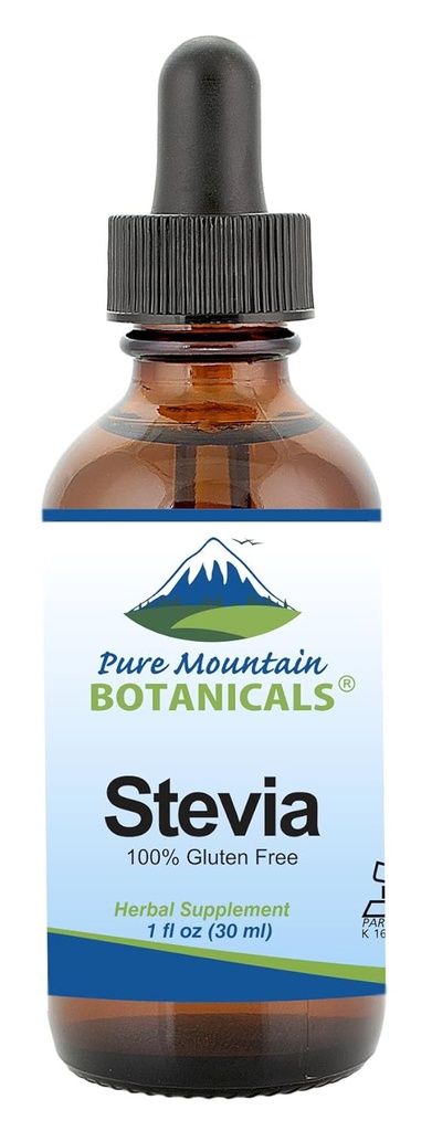 Pure Mountain Botanicals Liquid Stevia Drops - Natural Sweetener - Concentrated Sugar Free Substitute Diabetic Friendly Ideal for Keto Low Carb and Vegan Diet Great Addition to Weight Loss Program