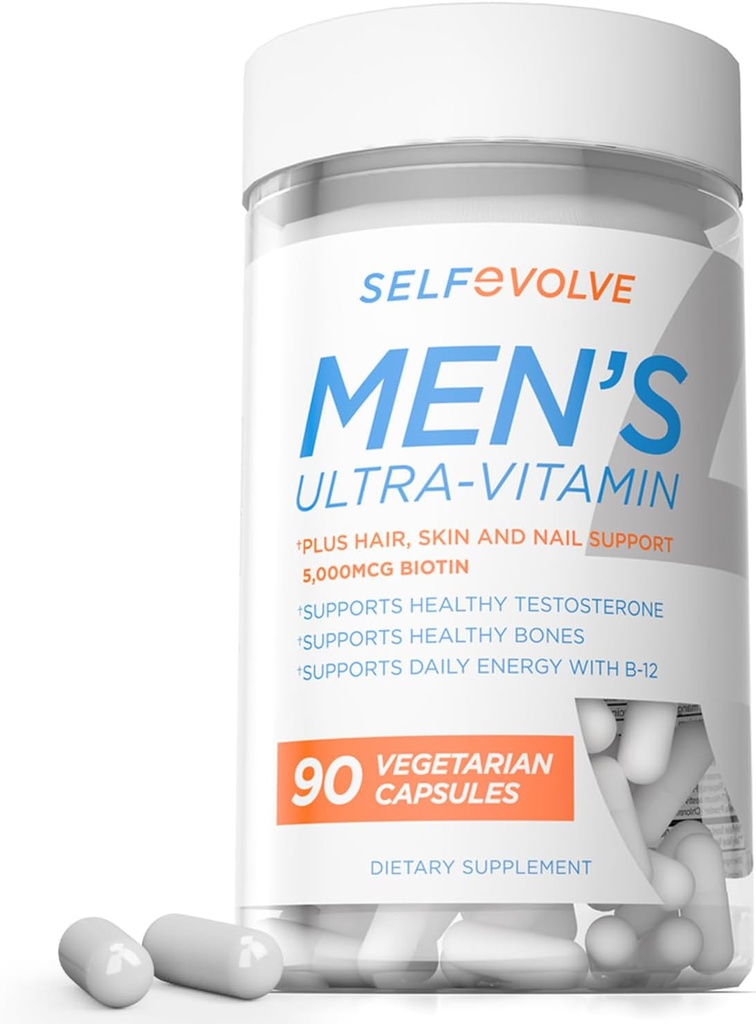Multivitamina Ultra-Vitamin de los hombres - Una mezcla integral de nutrientes esenciales con aranda, vitamina C, zinc y vitamina D en 90 cápsulas vegetarianas para un suministro conveniente de 30 días