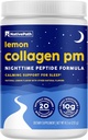 NativePath Collagen PM - Lemon Nighttime Collagen Peptides Powder with Magnesium, GABA, L-Theanine and Melatonin - 20 Servings