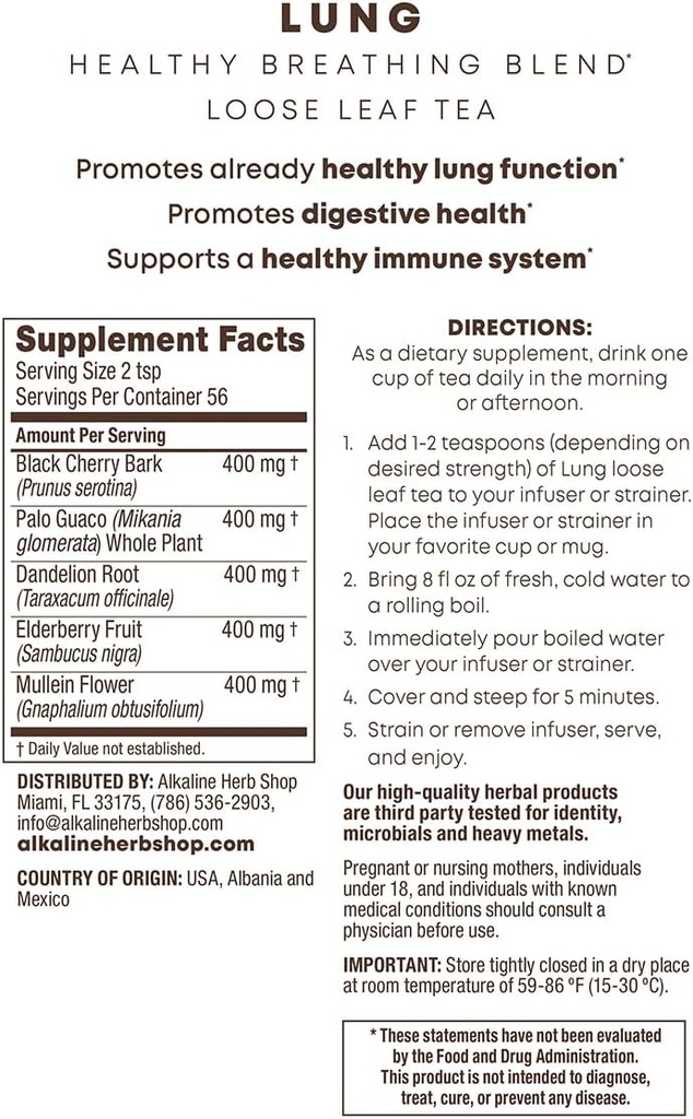 Alkaline Herb Shop The Tranquility Bundle - Liver Tea Supplement (Happy Liver Tea), Lung Tea Supplement (Happy Lung Tea), y Elderberry Tea Supplement