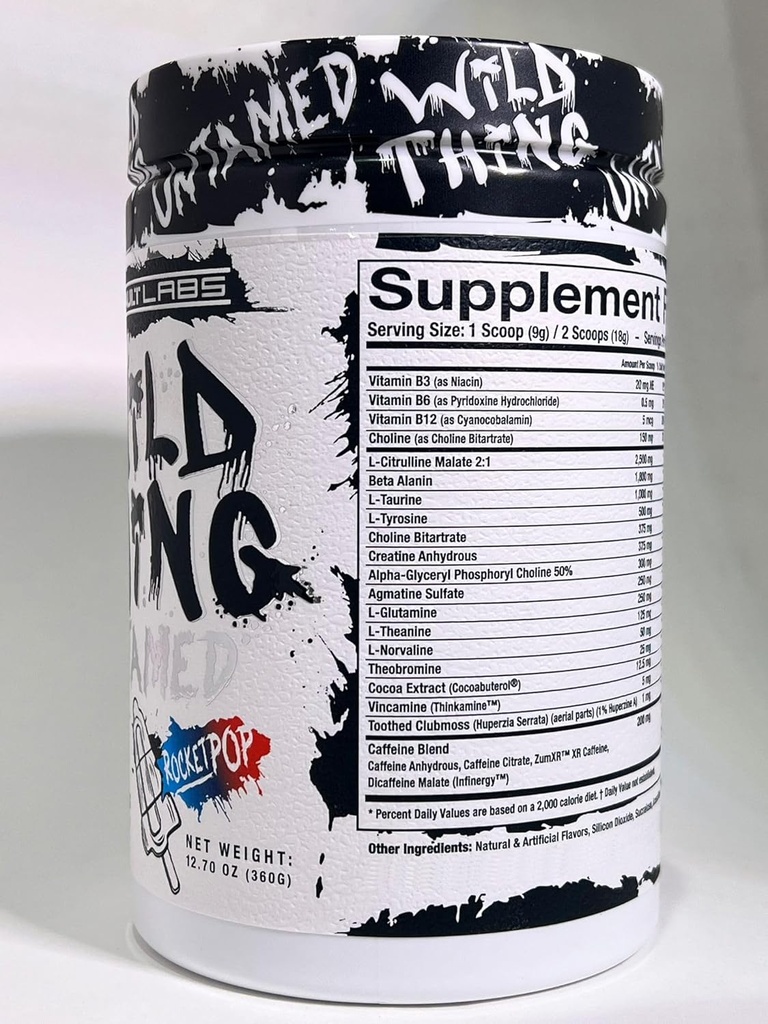 Wild Thing Pre Workout Powder Blend of Di-Citrulline Malate,Beta Alanine,L-Glutamine,Caffeine Anhydrous,L-Tyrosine,Huperzine,Cocoa Extract for Energy, Muscle Health and Focus WordPress Rocket Pop
