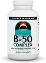 Fuente Naturales B-50 Complejo 50 mg B-Vitamins for Energy Production Support - 250 Tablets