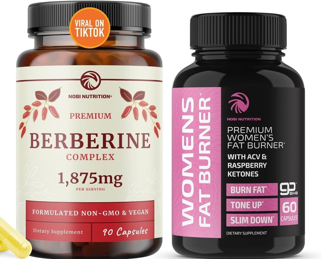 Beberine Complex Suplemento más Fat Burner for Women ← Pérdida de peso " Sugar Support with Raspberry Ketones ← Appetite Suppressant, Metabolism Booster, y Belly Fat Reducer ← 1 Month Supply