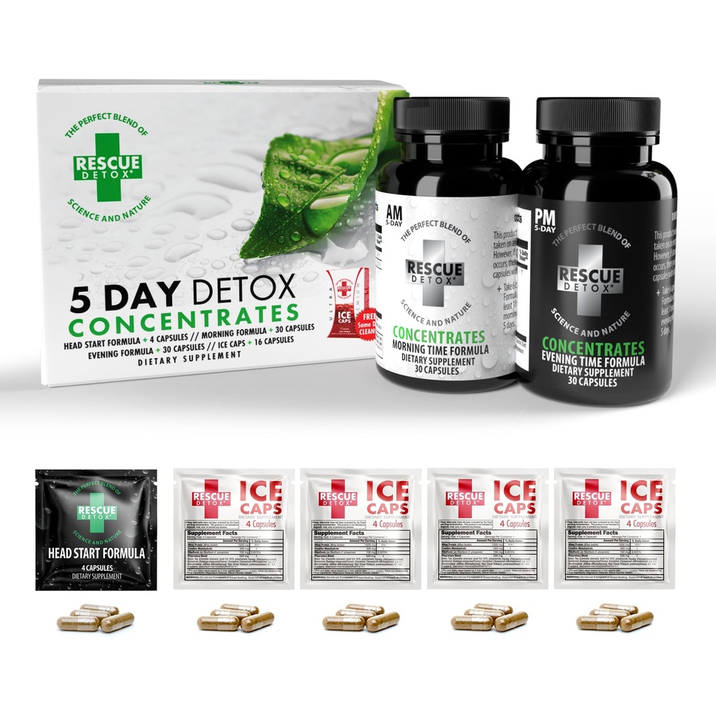 Rescate Detox 5 Day Detox Concentrates +Plus tención permanentemente elimina todas las toxinas