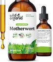 Wild &amp; Organic Motherwort Tintura - Buen Mood, Calmness, Women's Support - Motherwort Herb Extract Drops - Vegan, Azúcar &amp; Alcohol-Free Suplemento - 2 fl oz
