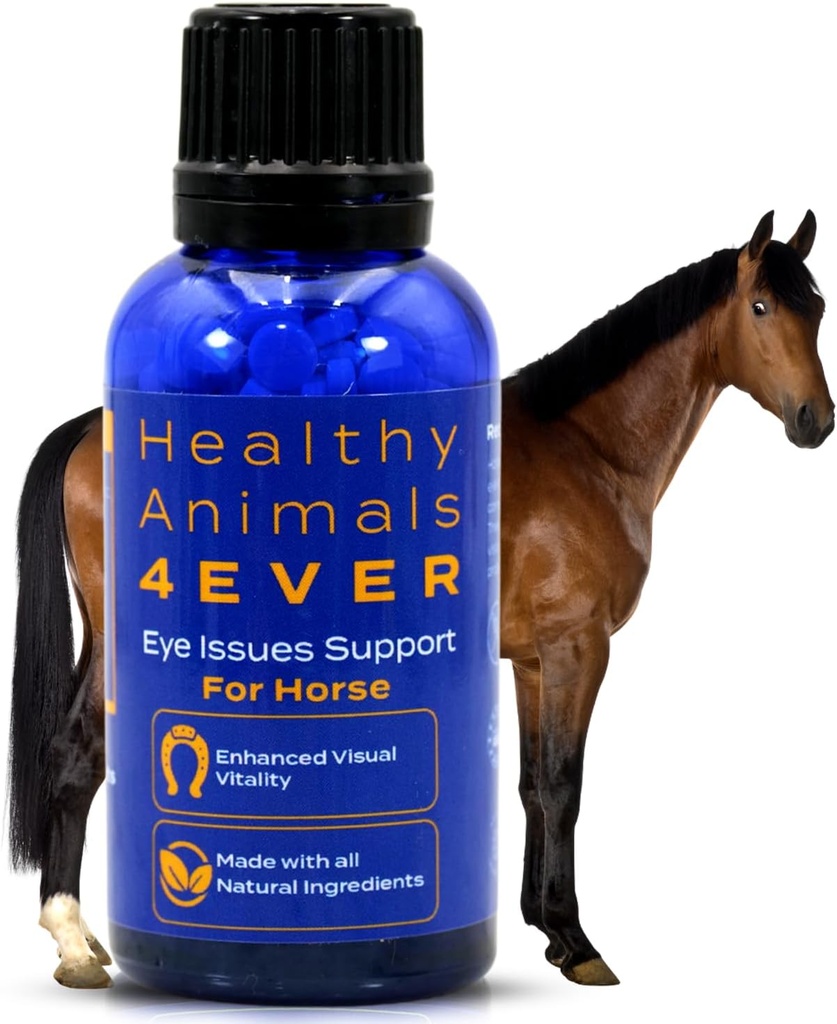 HA4E - Soporte para la salud de los ojos de caballo - Mantiene Niveles minerales normales para los ojos sanos - Suplemento homeopático natural de alta eficacia - 300 Cuadros