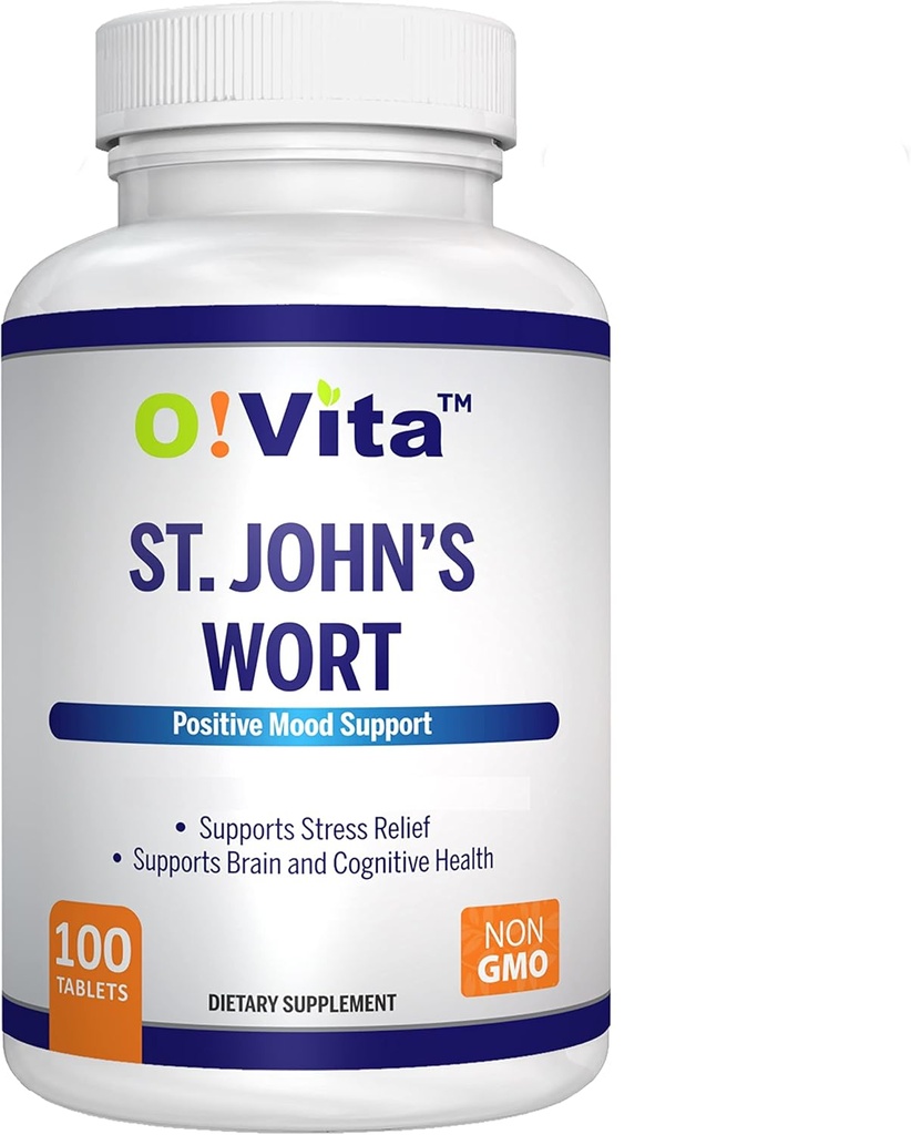 St. John's Wort 500mg (Tablets), Herbal Formulation, Vegan, Non-GMO, Up to 100 Days of Supply