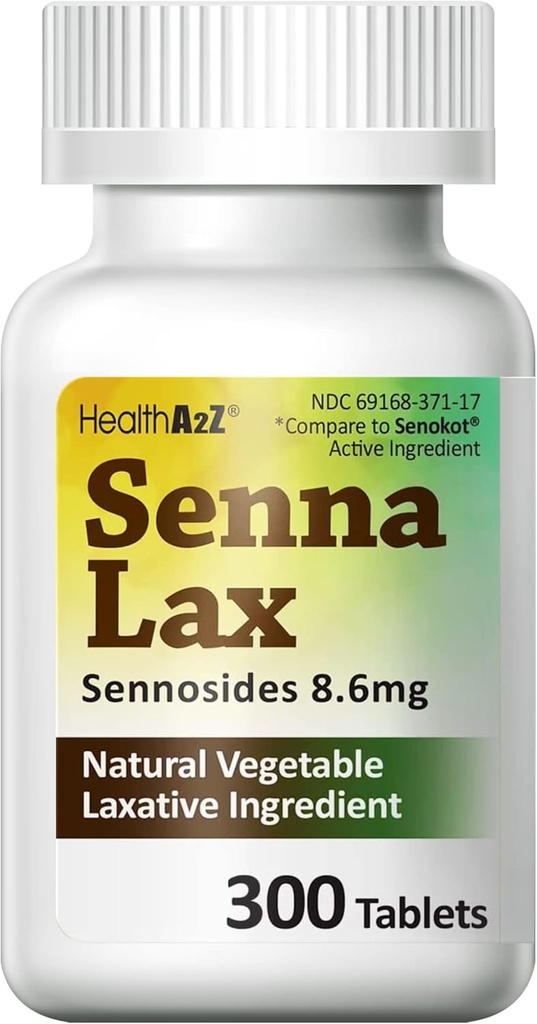 HealthA2Z® Senna Laxative tención 300 Conde ← Sennosides 8.6mg Silencio Natural Vegetable ← Laxative Ingredients ← Overnight Relief ← Bowel Movement ← Alivio desde el estreñimiento
