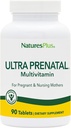NaturesPlus Ultra Prenatal Multivitamínico - 800 mcg Folate, 90 Tabletas Vegetarianas - Suplemento prenatal con Iron, Iodine, Calcio &amp; B-Complex Vitaminas - Gluten-Free - 45 Servimientos