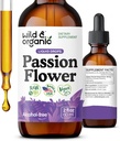 Tintura de Flores de Pasión Orgánica - Relajando las gotas de flores de Pasión para Mujeres - Liquid Passiflora Encarnata Herb - Vegan, Azúcar &amp; Alcohol-Free Extract Suplemento - 2 fl oz