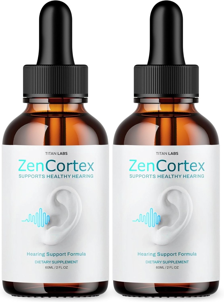 (2 Pack) ZenCortex - Zen Cortex Ear Drops, ZenCortex para Tinnitus Advanced Formula Supplement, Zen Cortex All Natural Hearing Support Formula Supplement for Ear Relief Vegan Ingredients (60 Servings)