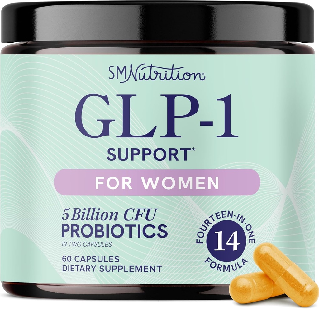 GLP-1 Apoyo a las Mujeres ← Apoyo Nutricional con Probióticos, Berberina, Canela &amp; Más Silencio GLP 1 Suplemento para la Actividad GLP saludable, Salud Digestiva &amp; Equilibrio Metabólico ← Non-GMO Silencio 60 Ct.