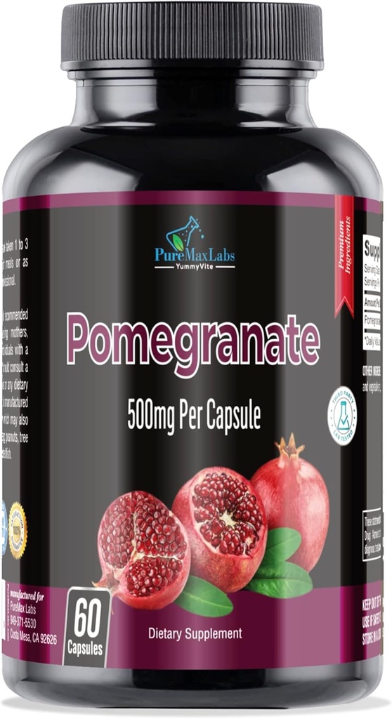 Cápsulas granadas - 500 mg, superalimentos antioxidantes - 60 cápsulas