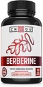Zhou Berberine con Oregón Grape - Suplemento bereberino para Mujeres &amp; Hombres, Gut Health, Función metabólica, Berberine 1000mg Por Capsule - 60 cápsulas vegetarianas (Pack de 1)