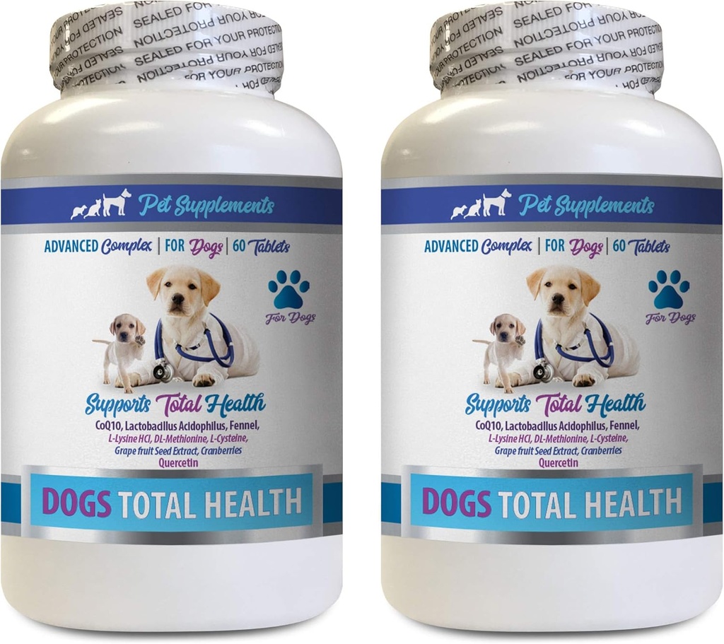 PET SUPPLEMENTS " NUTRITION LLC Dog Dental Hygiene - Dogs Total Health Control - Immune Support - Hair Skin Nails Oral Eye Health Formula - Oral Calcium for Dogs - 2 Botellas (120 Treats)