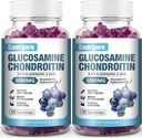 2 Pack 3000mg Glucosamine Chondroitin with MSM Gummies & Elderberry, Extra Strength Joint Support Health, Flexibility, Antioxidant, Immune Supplement Gummy for Adults, Men & Women 120 Counts
