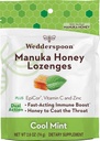Wedderspoon Manuka Honey Immunity Lozenges, Cool Mint, 2.6 Oz (Pack of 1), Genuine New Zealand Honey, Boost Immunity Within Two Hours