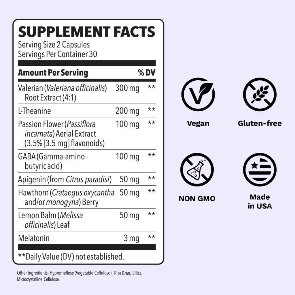 Rest-ZZZZ Extra Strength - Apoyo al sueño Suplemento - Fall Asleep & Stay Asleep - Calms Nervous System - Naturalmente Ease Muscle Tension & Restlessness - Low Dose Melatonin GABA & Chamomile - 60 cápsulas