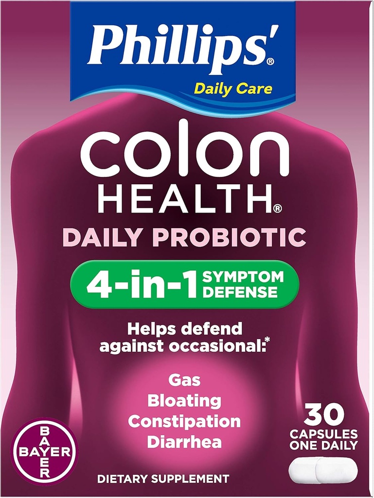 Suplemento Probiótico de Salud Colon de Phillips - 30 cápsulas, paquete de 6