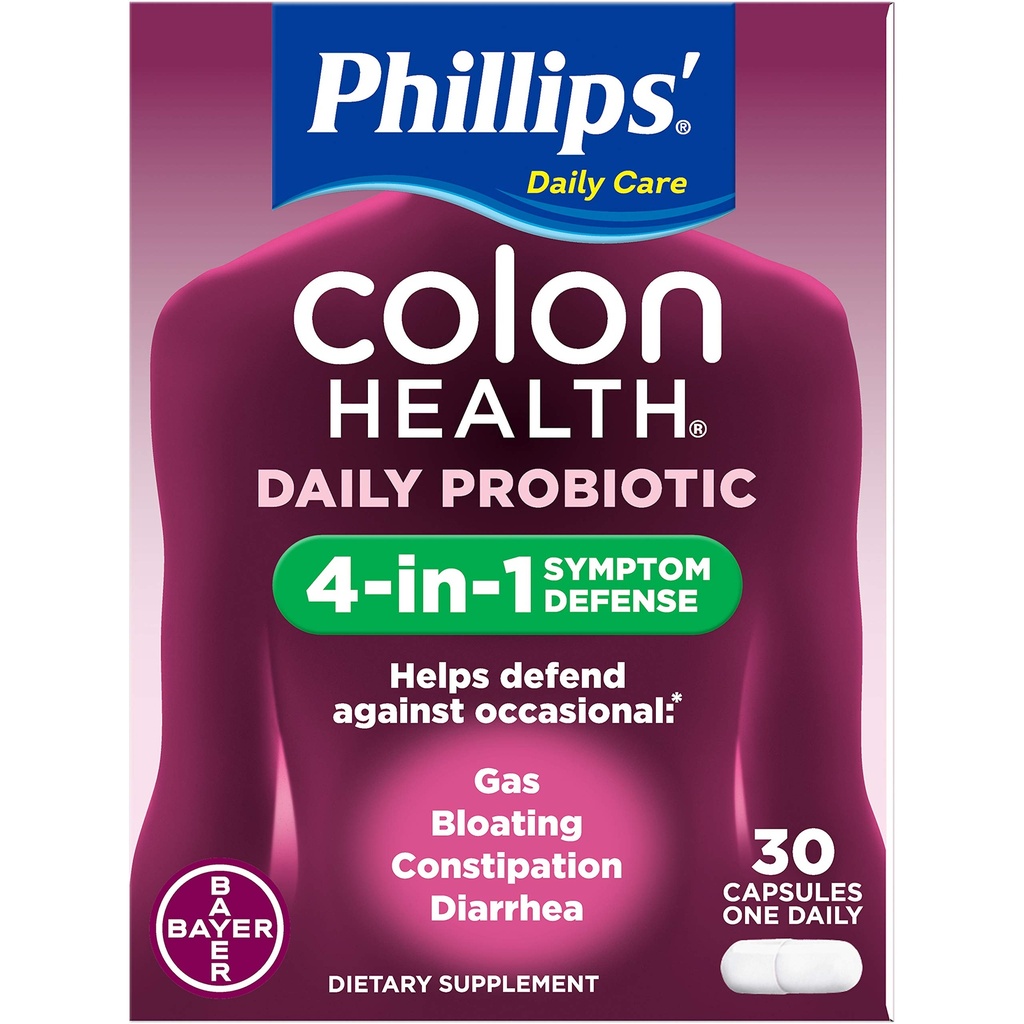 Suplemento Probiótico de Salud Colon de Phillips - 30 cápsulas, paquete de 6