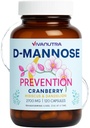 Cranberry D Mannose Capsules — D Mannose with Cranberry, Hibiscus & Dandelion, 2000 mg/Day – Apoya la salud del tracto urinario &amp; Comfort – 120 cápsulas vegetales