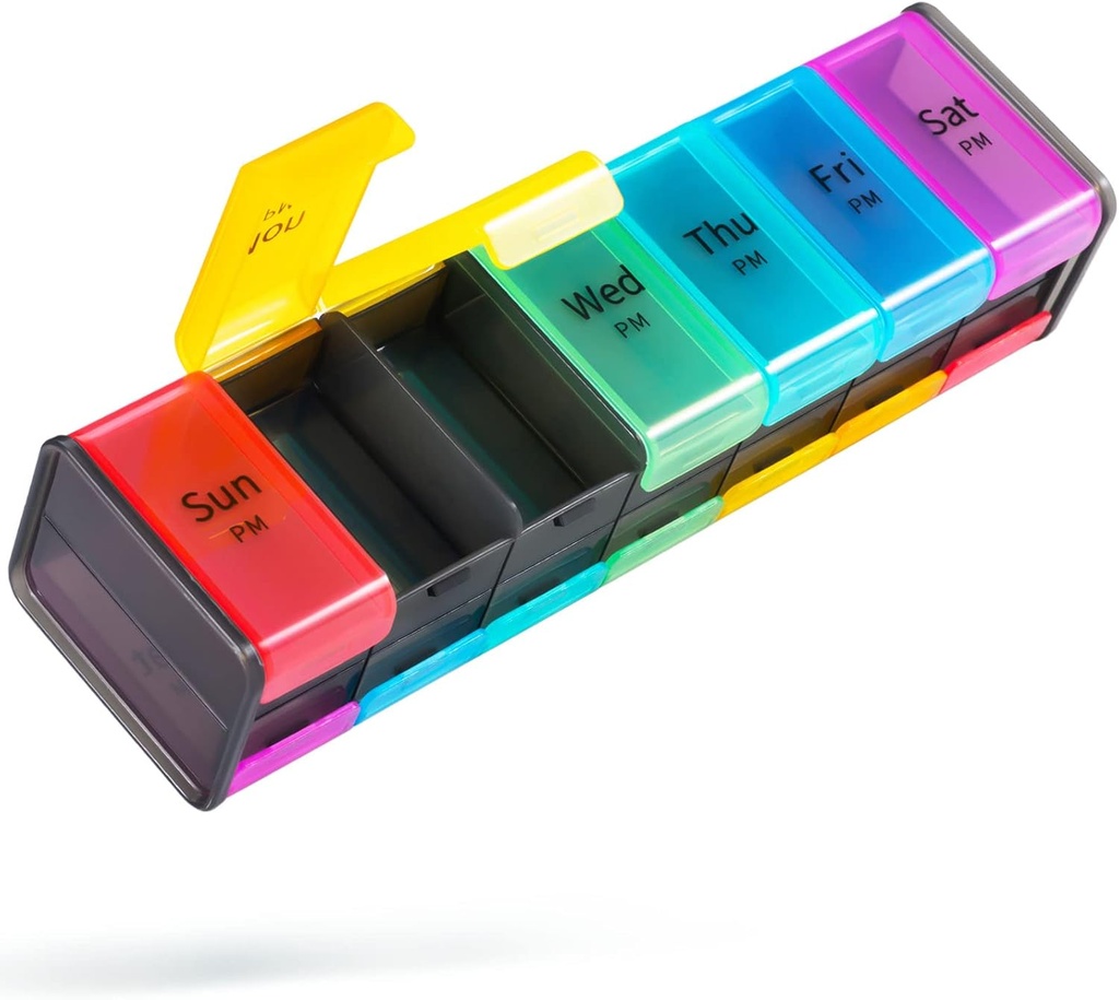 Extra Large Pill Organizer 2 veces al día, Big Weekly Pill Box Organizer, Huge 7 Day, AM PM Pill Case, Giant Daily Pill Container with 14 Compartment for All Meds (Double-Sided)