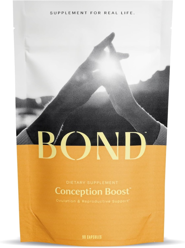 Boosto de Concepción BOND – Suplemento de Fertilidad de Mujeres para Ovulación " Soporte de Calidad de Huevos Silencio Probióticos Prenatales con Folate, CoQ10 " Choline – Suministro de 30 días