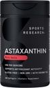Investigación Deportiva Triple Fuerza Astaxanthin Suplemento (6mg) con aceite de coco orgánico para actividad antioxidante, Skin &amp; Eye Health Support - Non-GMO Verified &amp; Gluten Free - 120 Softgels