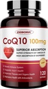 CoQ10-100mg-Softgels with PQQ, BioPerine & Omega-3, Coenzyme Q10 Supplement for High-Absorption, Powerful-Antioxidant, Support Heart & Energy-Production