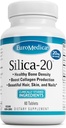EuroMedica Silica-20 - Complemento Soportes Estructura de bonificación " Producción de colágeno - Dientes fuertes " Densidad de bonificación saludable - Ayuda pelo, piel " uñas Salud - 60 Tabletas (30 Serviciones)